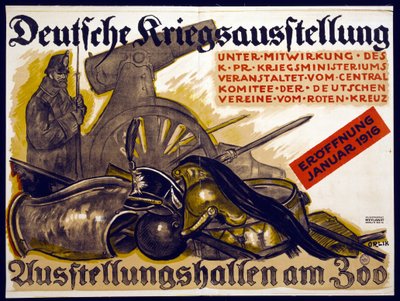 Poster Advertising a German War Exhibition by Emil Orlik